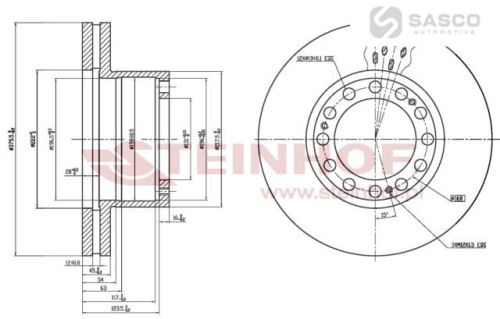 BRZDOVÝ KOTOUČ SAF FI375MM, 12-DÍR