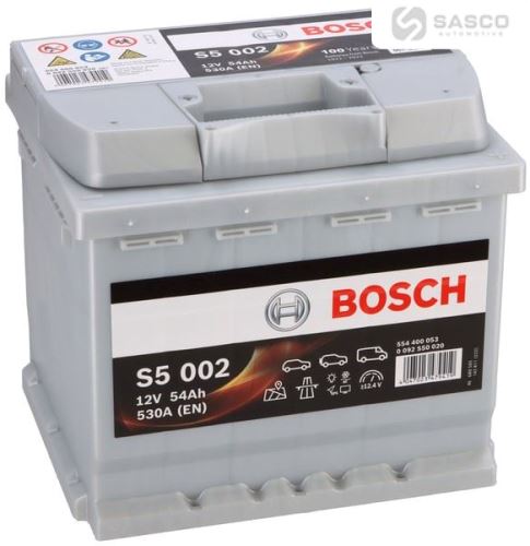 BATERIE 12V 54AH BOSCH L-530A STŘÍBR