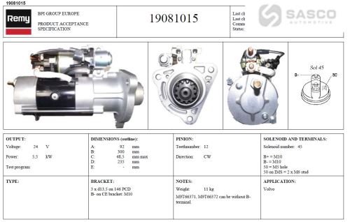 STARTOVACÍ MOTOR VOLVO